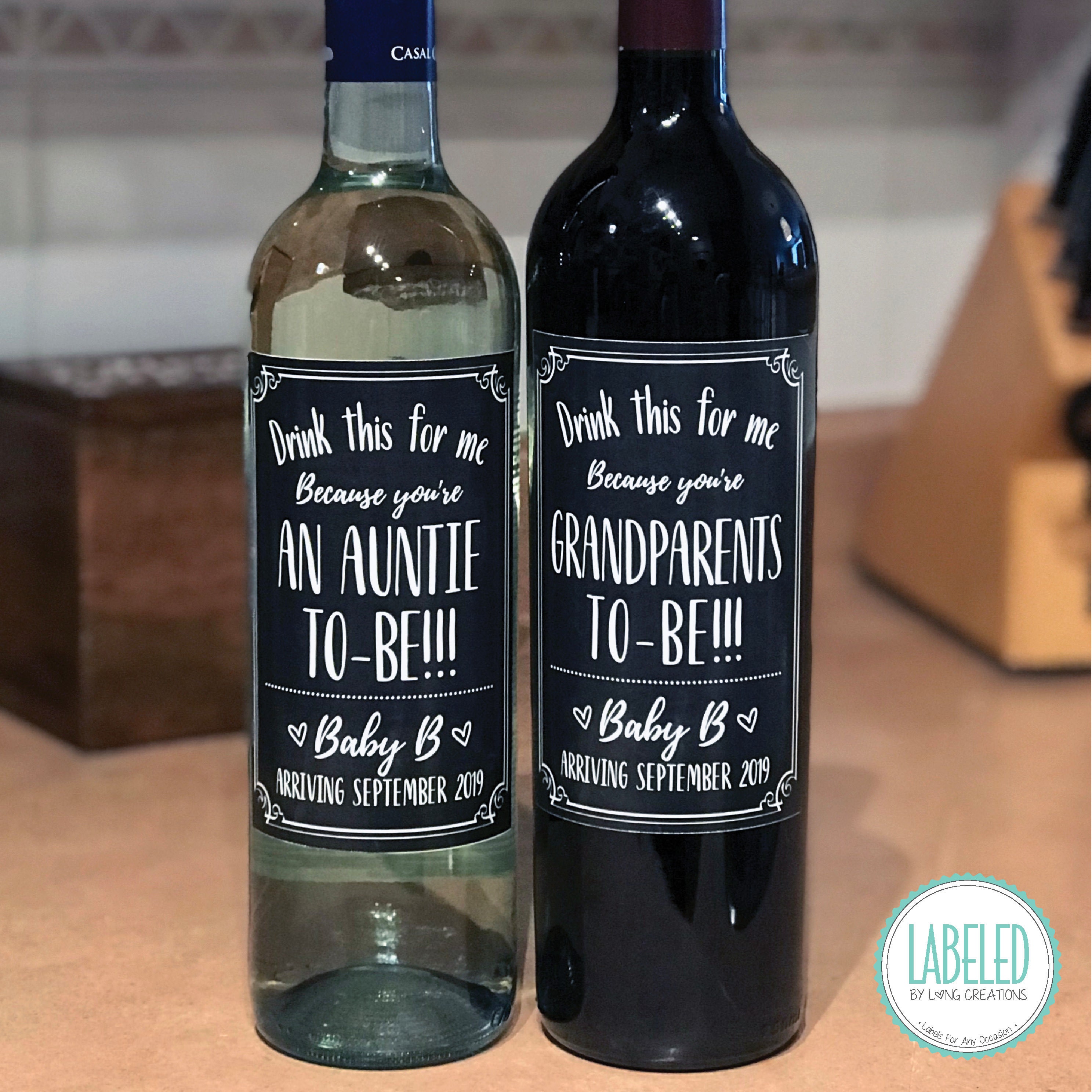 Grandparents to Be Wine Label New Grandparent Gift Etsy Canada