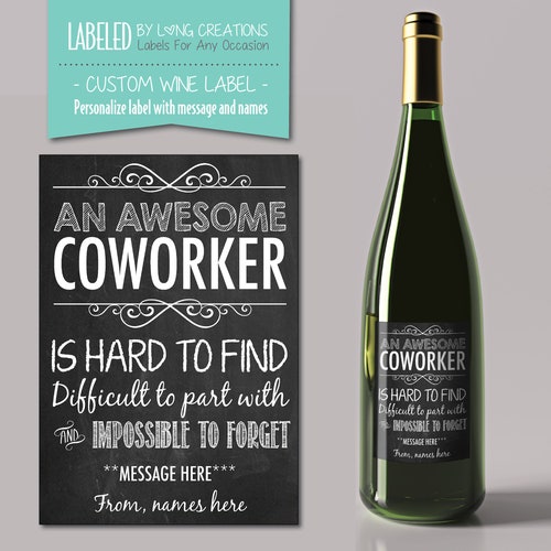 Awesome Coworker Custom Wine Label Gift for Coworker Etsy