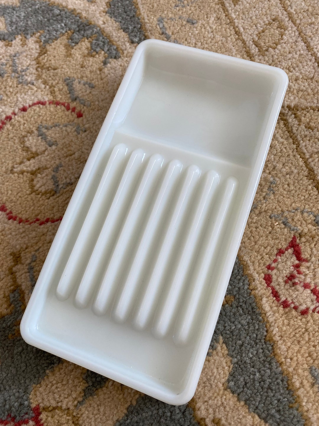 Vintage Milk Glass Dental Tray Etsy