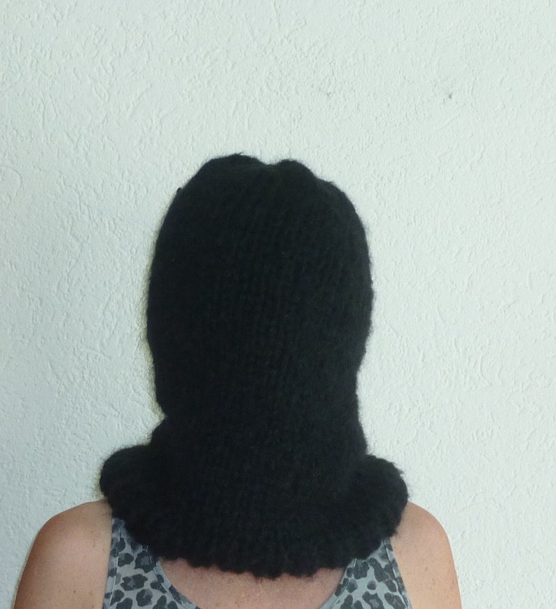 black mohair balaclava