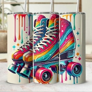 roller skates tumbler wrap,  20 oz skinny tumbler wrap,  ready to press
