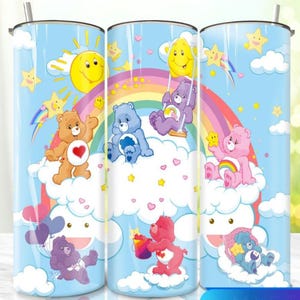 care bears tumbler wrap, 20 oz skinny tumbler wrap,  ready to press