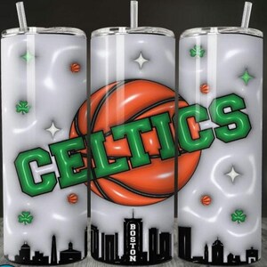 boston celtics tumbler wrap, 20 oz skinny tumbler wrap, ready to press
