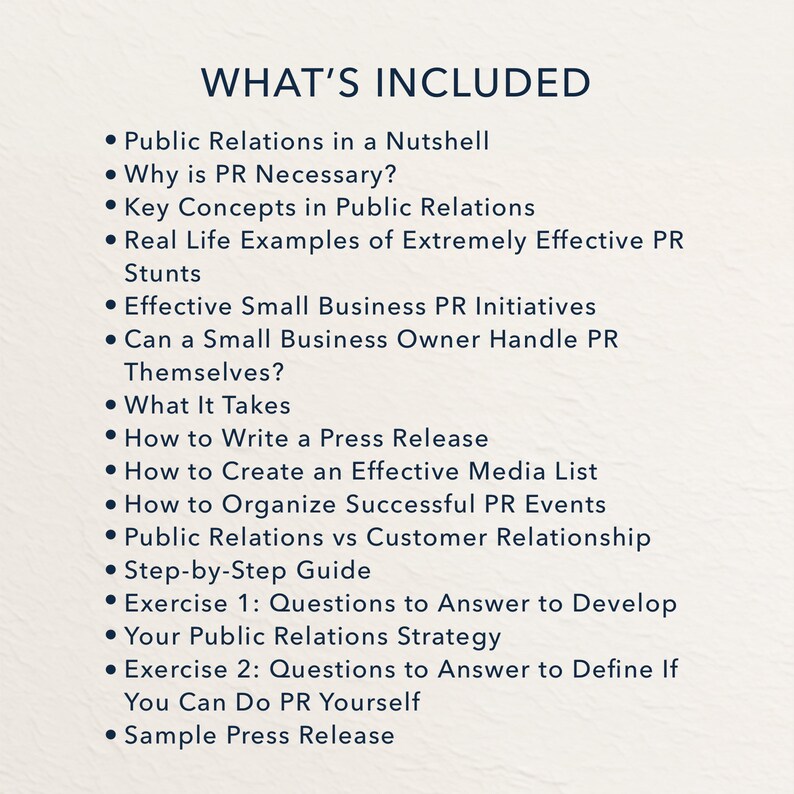 Pr Initiatives Examples Public Relations Guide and Workbook + Special Events and Media List ...