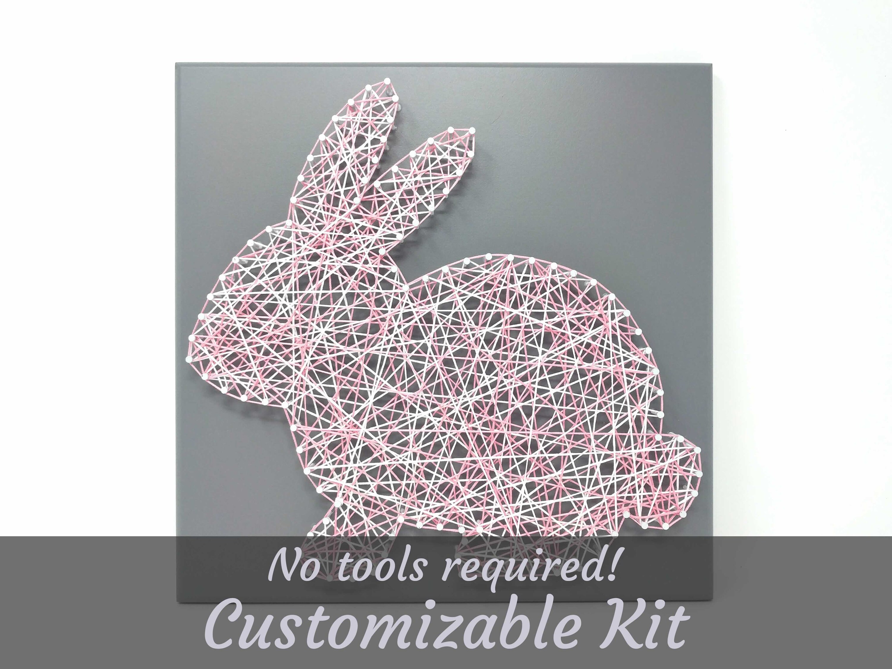 Bunny String Art Kit Rabbit Craft Kit Easy Crafts String Etsy