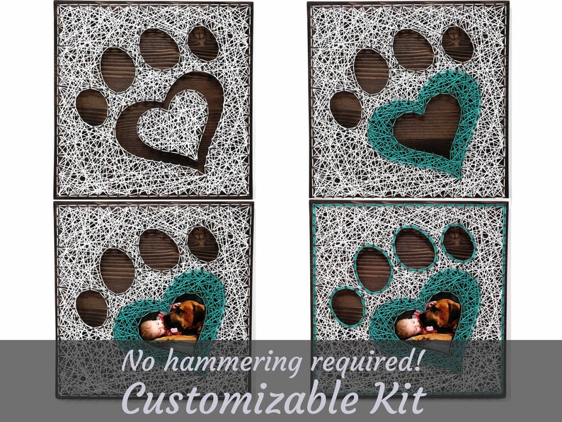Paw Print Heart String Art Kit Pet Picture Image 0