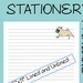2 Pugs Printable Stationery Paper Set to Do Lists &amp; Memo | Etsy