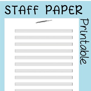 FLUTE printable sheet music paper | instant download | blank staff paper | blank sheet music | blank music paper | manuscript paper | PDF