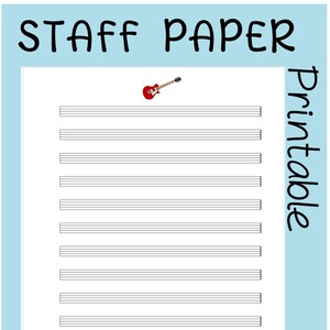 GIBSON GUITAR printable sheet music paper | instant download | blank staff paper | blank sheet music | blank music paper | manuscript paper