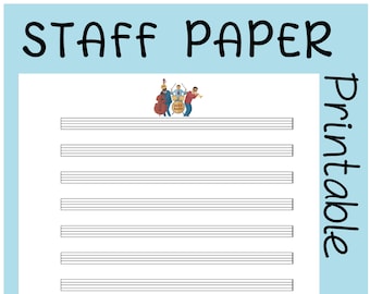 JAZZ BAND #2 printable sheet music paper | instant download | blank staff paper | blank sheet music | blank music paper | manuscript paper