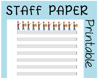 MARCHING BAND printable sheet music paper | instant download | blank staff paper | blank sheet music | blank music paper | manuscript paper