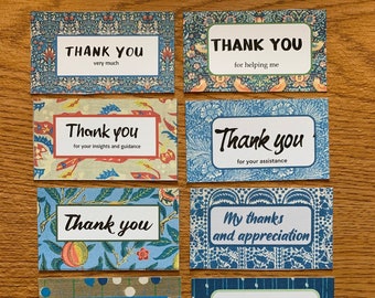 Printable THANK YOU Cards, Set of 10, Mini Cards, Instant Download ...