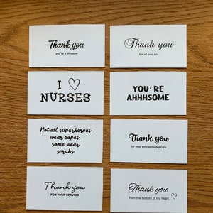 Printable NURSE thank you cards, set of 10, mini cards, instant download, doctor appreciation, medical staff, ink friendly, PDF  (THKSMED1)