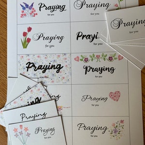 Printable PRAYING FOR YOU Cards, Set of 10 Mini Cards, Instant Download ...