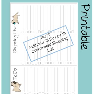 2 Pugs Printable Stationery Paper Set to Do Lists &amp; Memo - Etsy