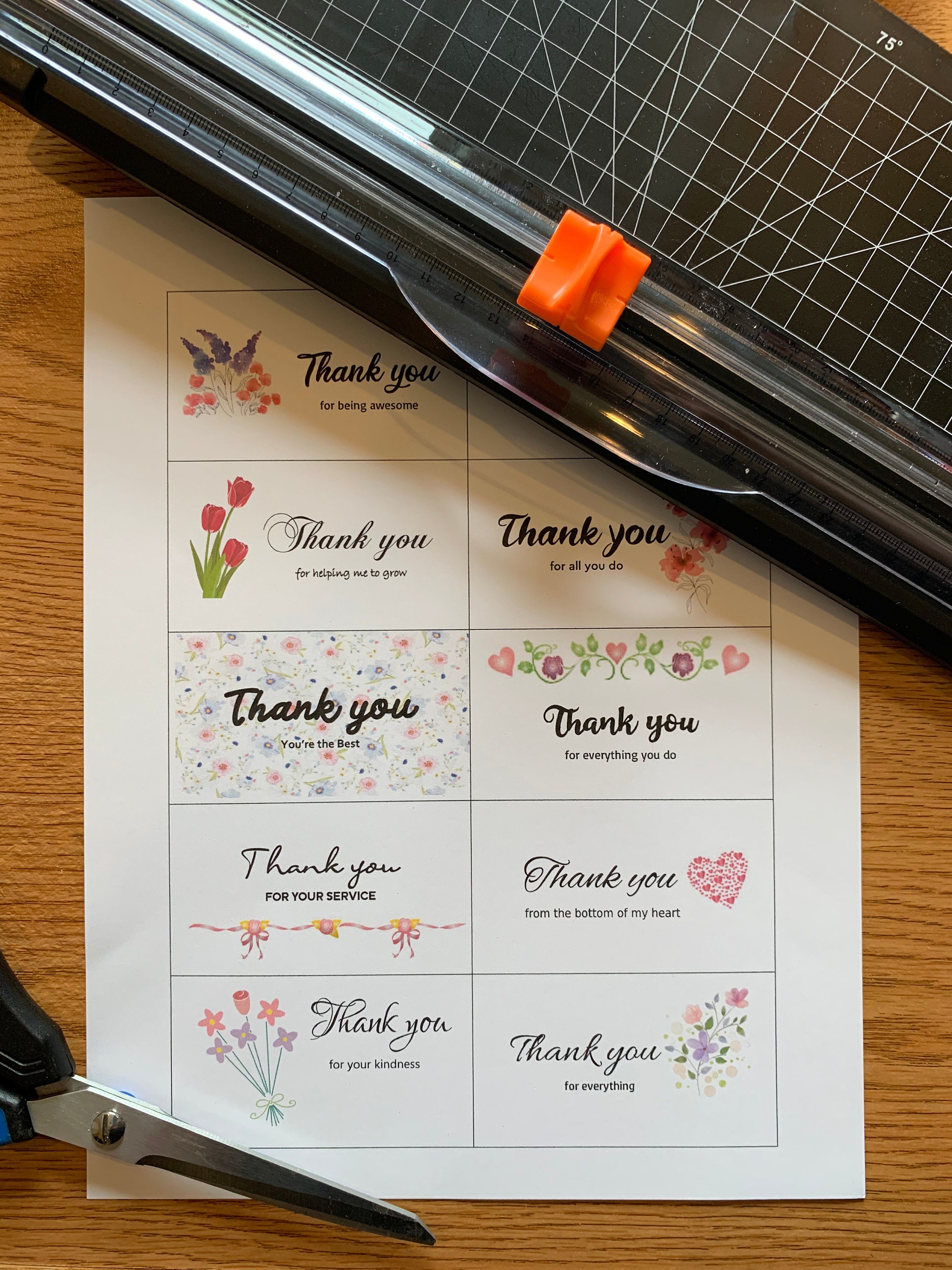 Printable THANK YOU Cards, Set of 10, Mini Cards, Instant Download ...