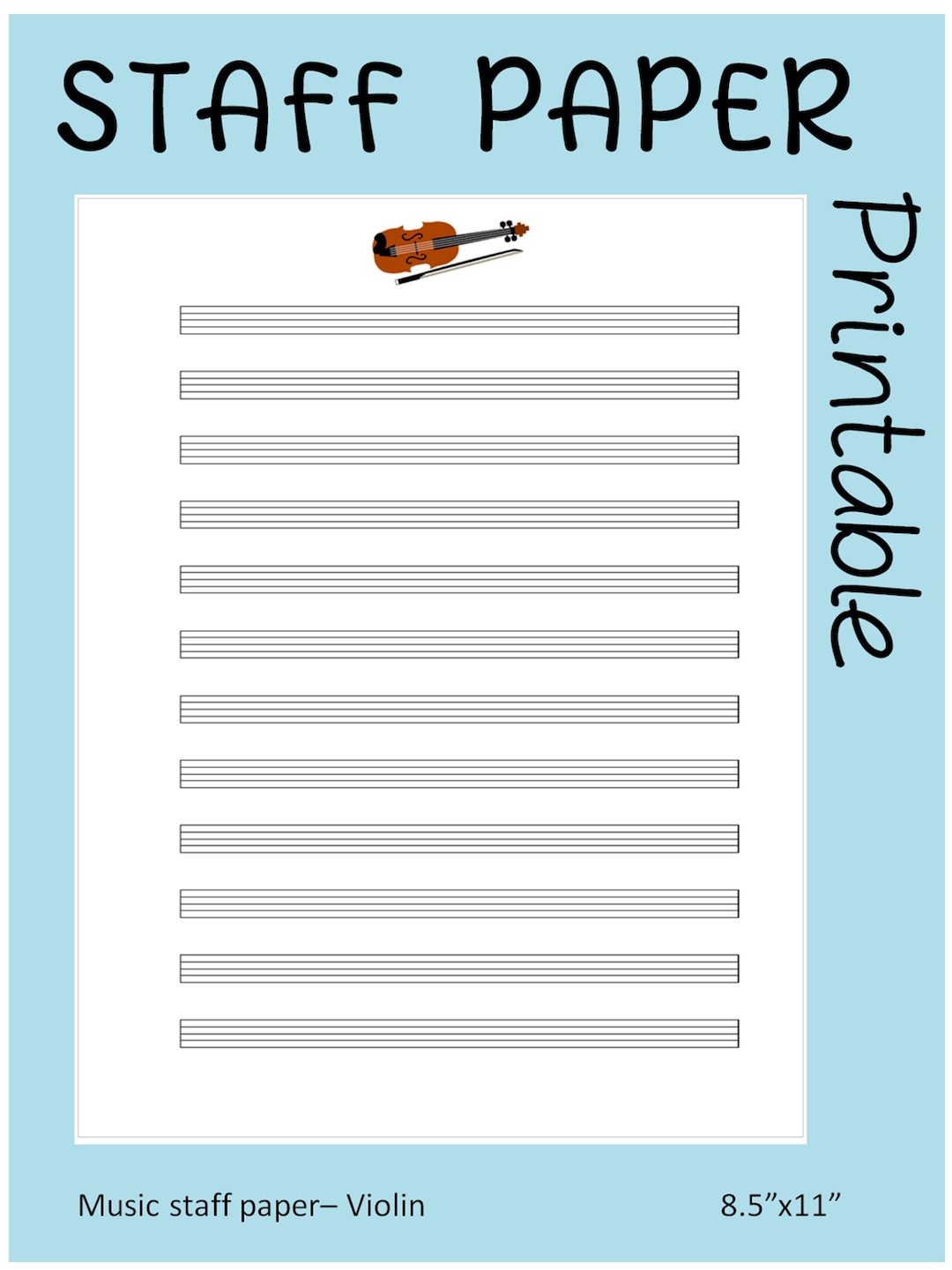 VIOLIN Printable Sheet Music Paper | Instant Download | Blank Staff Paper | Blank Sheet Music | Blank Music Paper | Manuscript Paper | PDF - Etsy violin-printable-sheet-music-paper-instant-download-blank-staff-paper-blank-sheet-music-blank-music-paper-manuscript-paper-pdf-etsy