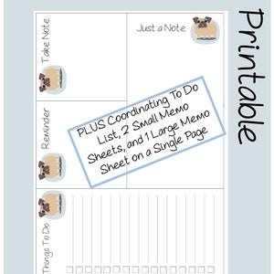 Pug Printable Stationery Paper Set to Do Lists &amp; Memo Sheets - Etsy