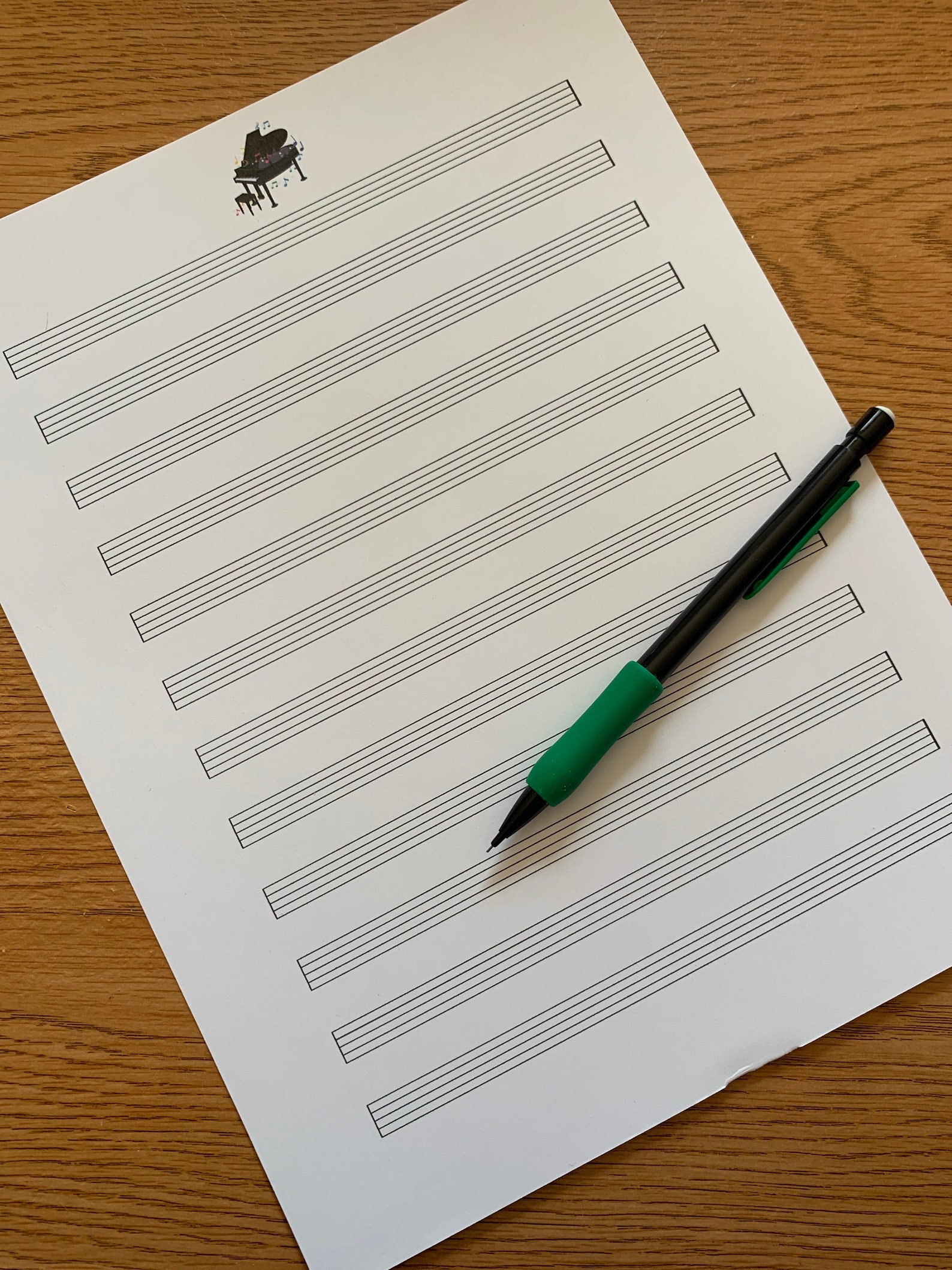 PIANO Printable Sheet Music Paper | Instant Download | Blank Staff ...