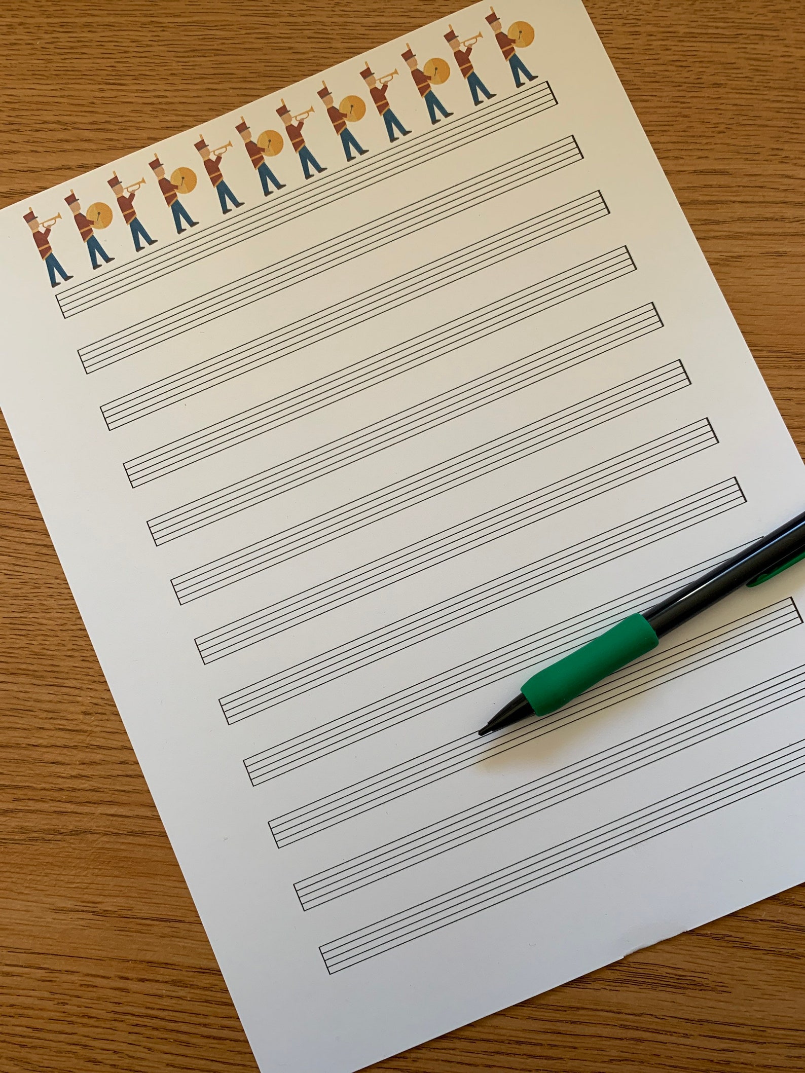 MARCHING BAND Printable Sheet Music Paper | Instant Download | Blank Staff Paper | Blank Sheet ...