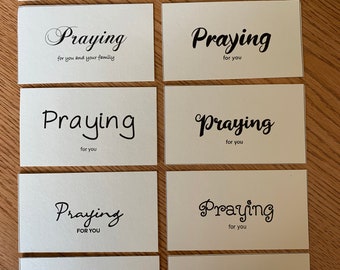 Printable PRAYING FOR YOU cards, set of 10, mini cards, instant download, ink friendly, Christian printable, church mini card, encouragement