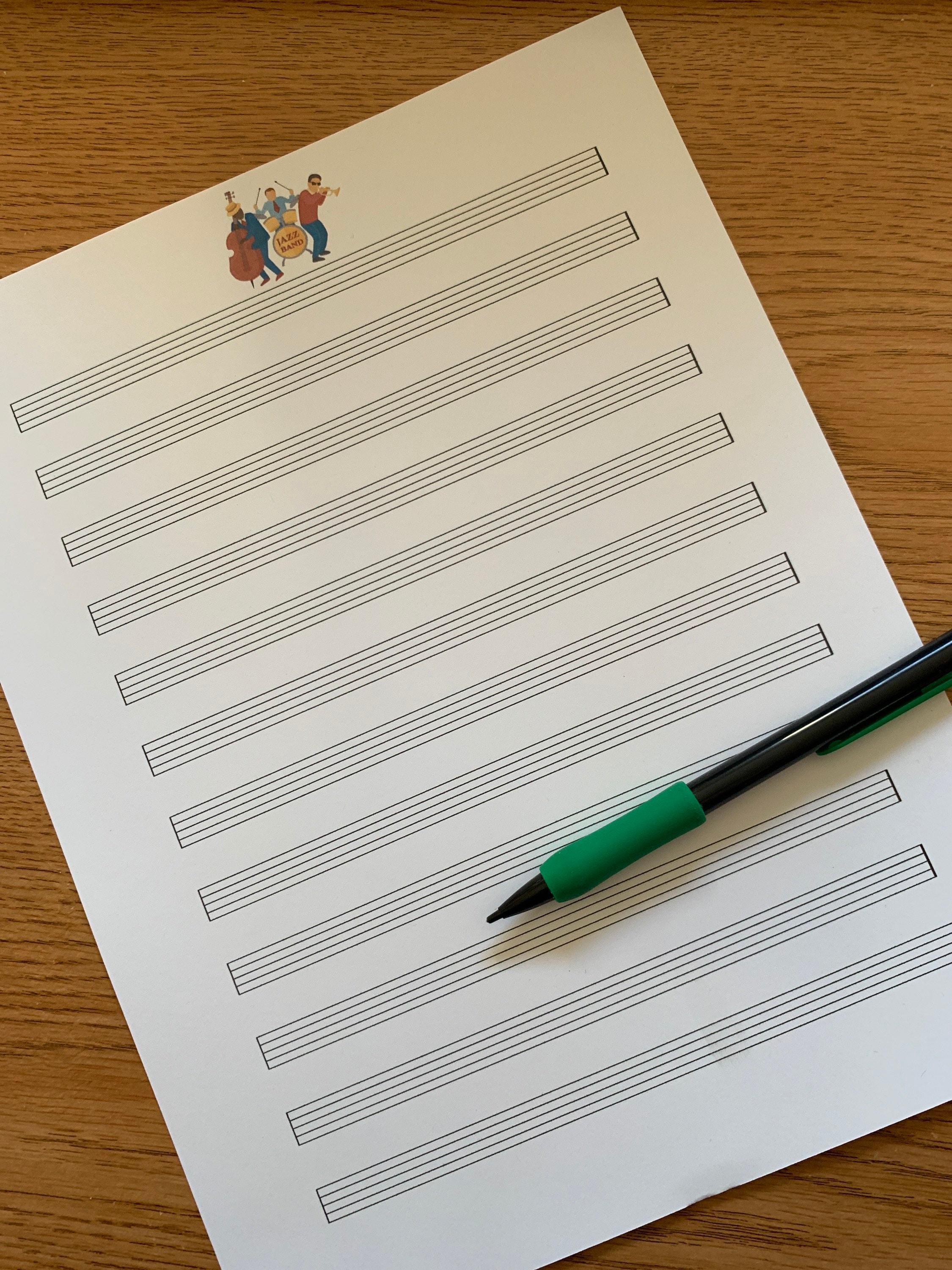 JAZZ BAND #2 Printable Sheet Music Paper | Instant Download | Blank ...