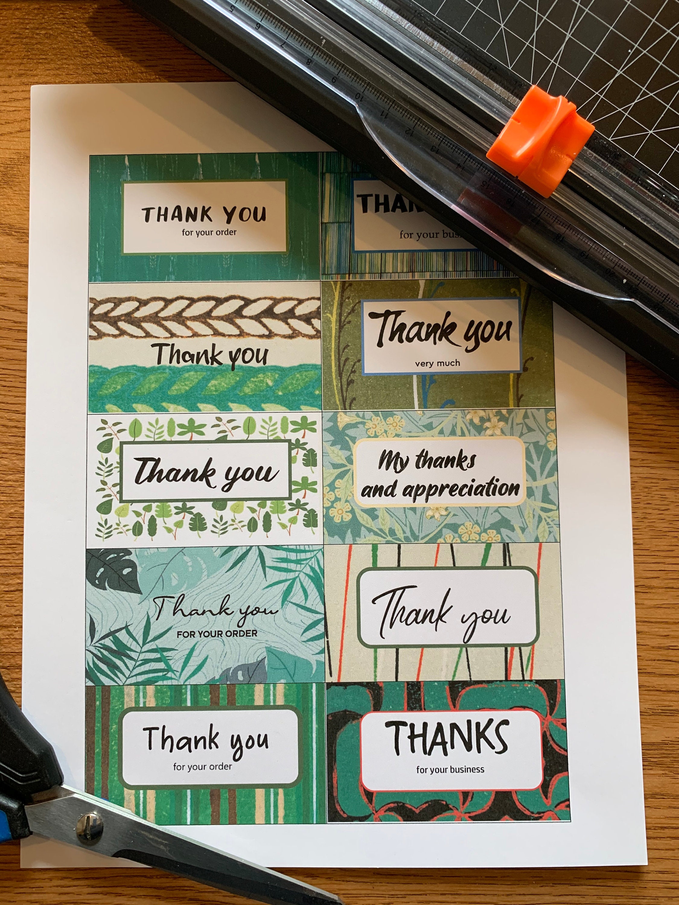 Printable THANK YOU for Your Order Cards Set of 10 Mini - Etsy