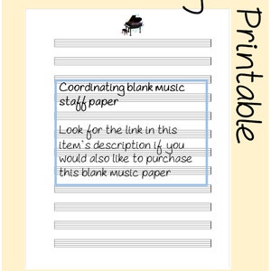 PIANO Printable Stationery Paper Set + to Do List &amp; Memo Sheets (6 ...