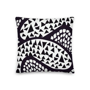 Abstract Black and White Pillow: Contemporary Home Decor