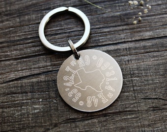 coordinate keychain, latitude longitude keychain, GPS keychain, GPS coordinates keychain, custom keychain, custom keyring, custom lanyard