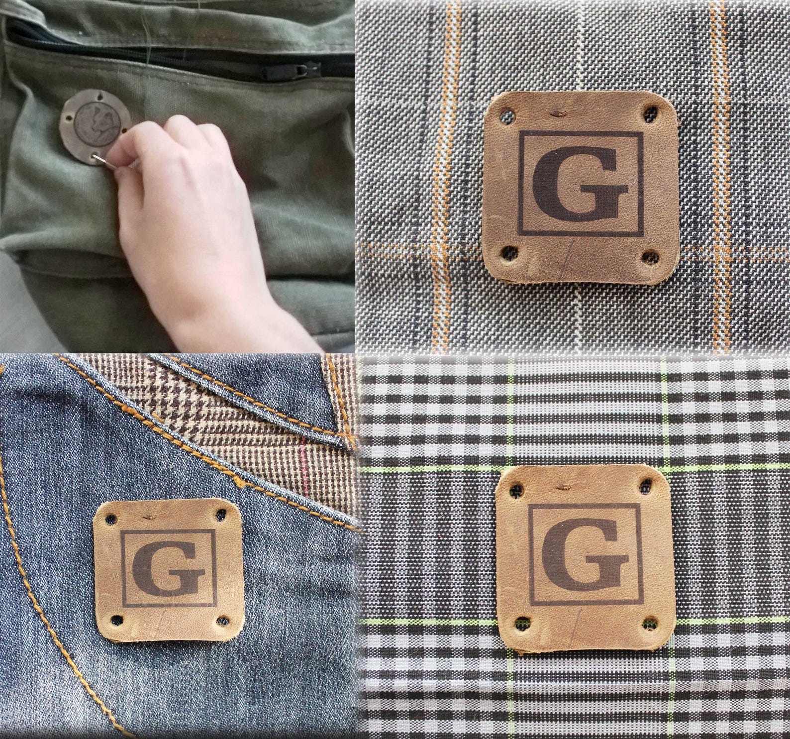 Custom leather patch initial patch sew on letter sew on patch Etsy