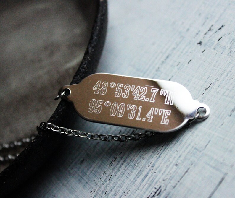 custom coordinates necklace for men custom personalized necklace boyfriend necklace latitude longitude necklace location GPS coordinates image 5