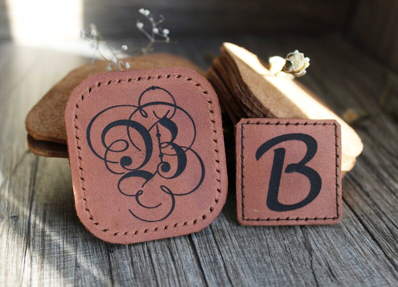 Custom leather patch initial patch sew on letter sew on patch Etsy