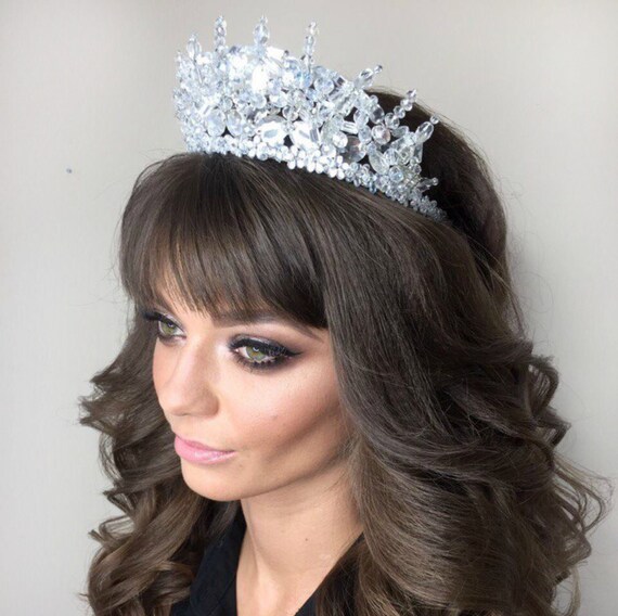 Crystal crown bridal Tiara wedding Royal crown Swarovski tiara Crystal headpiece