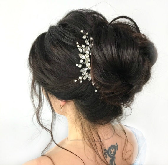 Bridal Rhinestone Hair Comb, Wedding Crystal Hair Piece, Bridal Silver Headpiece, Bridesmaid Hair Pin, Bridal Hair Jewelry Wedding Hairpiece