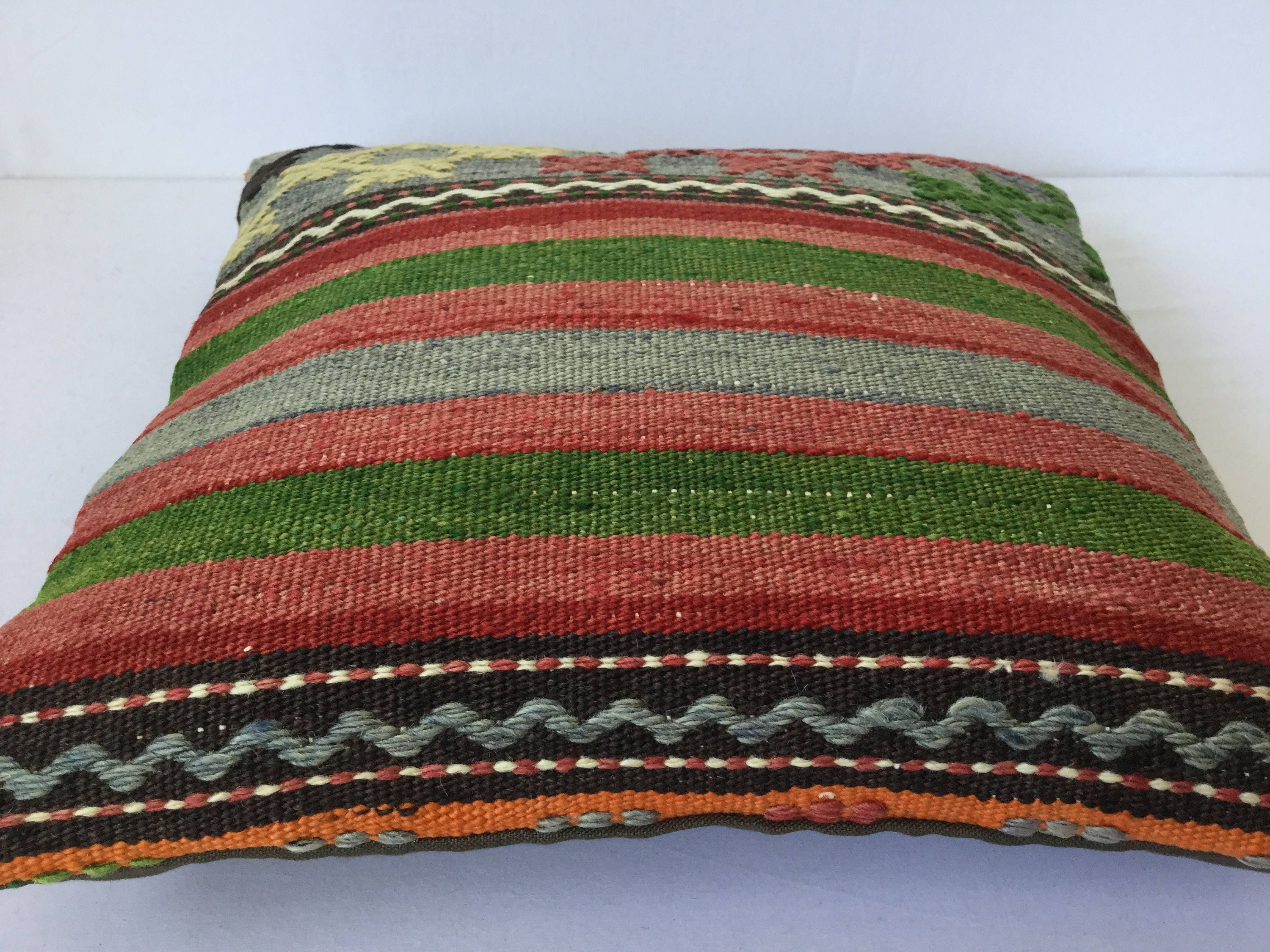 16x16 Inch 40x40 Cm Embroedered Kilim Pillow Kilim Pillows Etsy