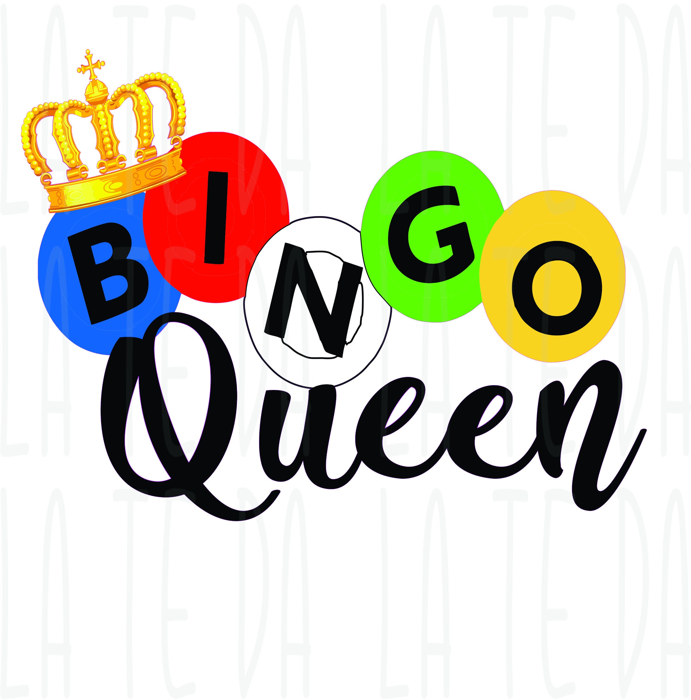 Bingo Queen Sublimation Digital PNG Etsy