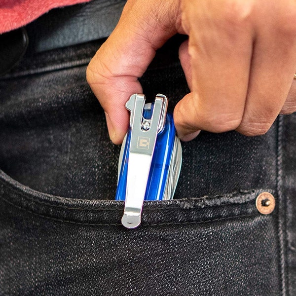 SwissQlip Deep Carry Pocket Clip Compatible with 91mm Victorinox Swiss Army Knife Models SAK