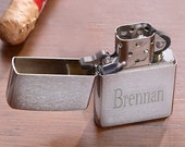Engraved ZIPPO Lighter Personalized Custom Chrome Silver Gray Grey Husband Groomsmen Dad Father Gift Brother Birthday Anniversary Present