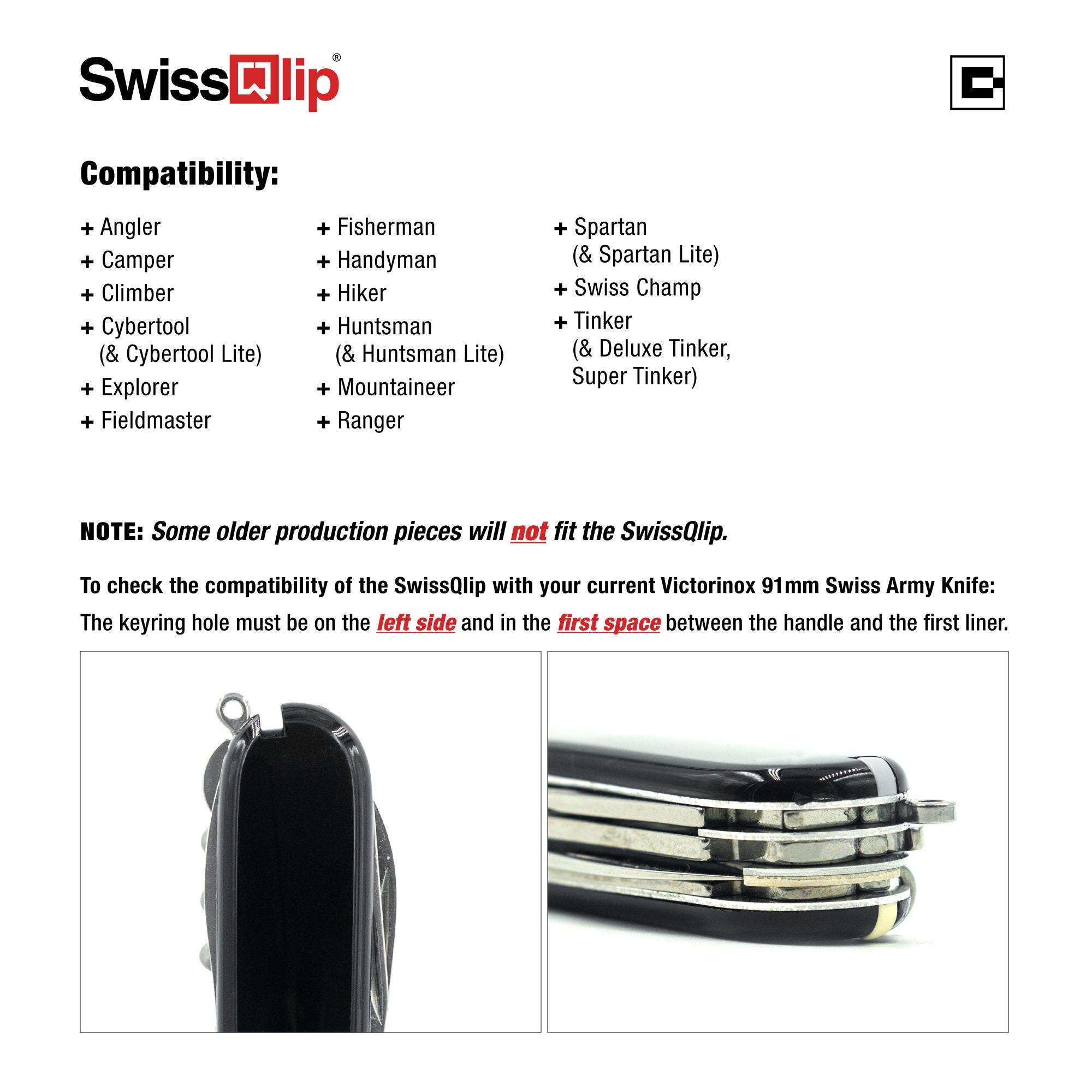 Victorinox Swiss Army Bolsa Clip de cuero negro grande-totalmente Nuevo 