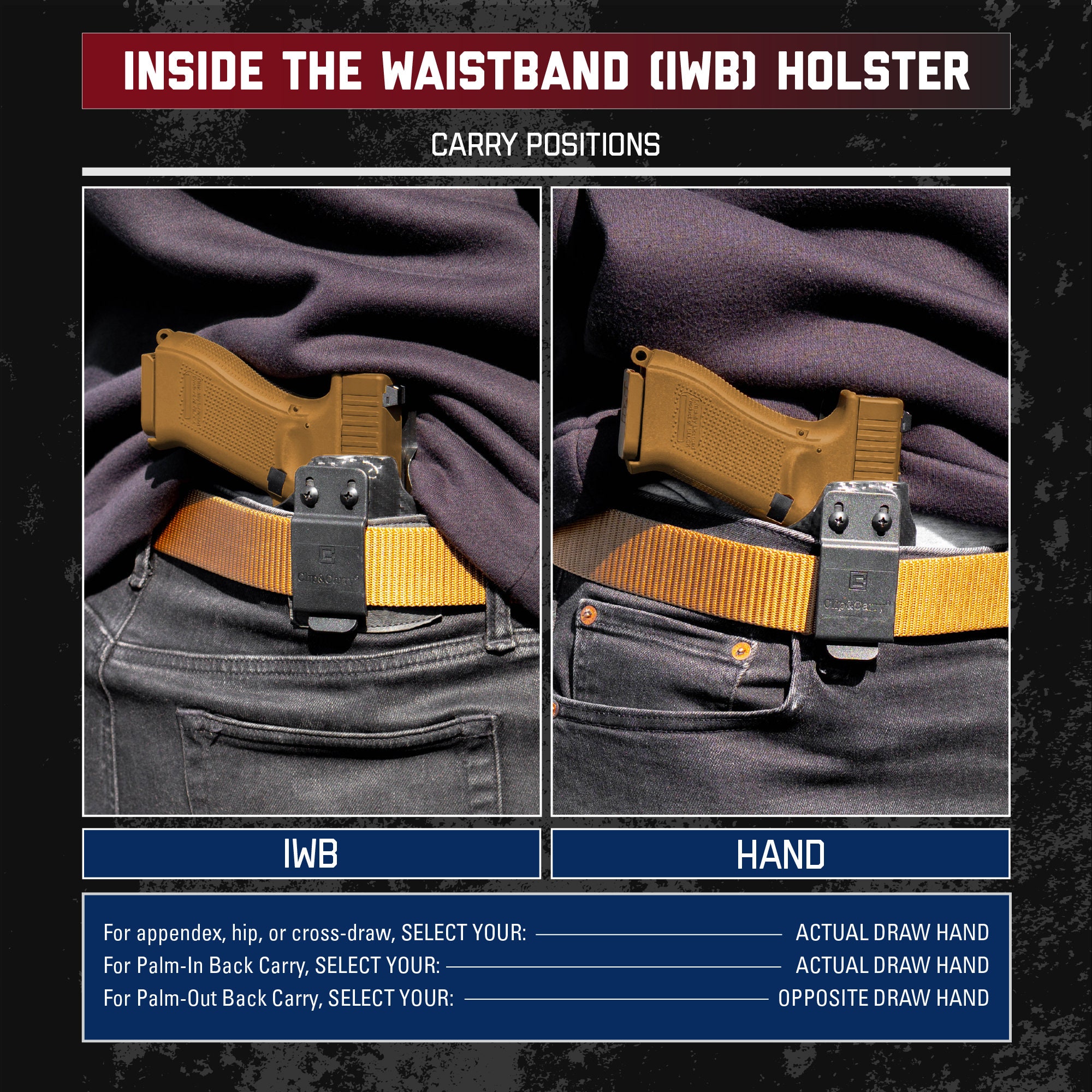 Clip & Carry Kydex IWB Holster For Kimber K6s 2” Revolver – USA Made, Lifetime Guarantee