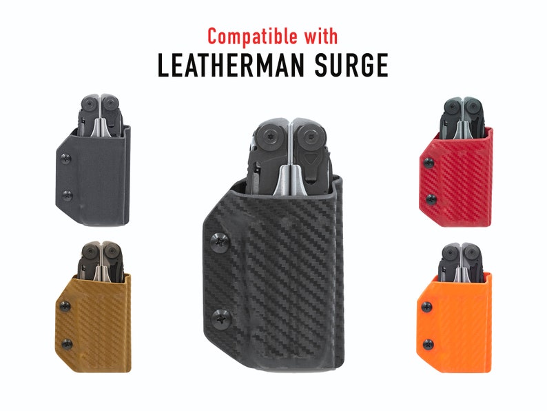 Clip & Carry Kydex Multitool Sheath For LEATHERMAN Surge - Made In USA Multi Tool Not Included Edc Multi Tool Sheath Holder Holster Cover Diamond Plate - Foto 3