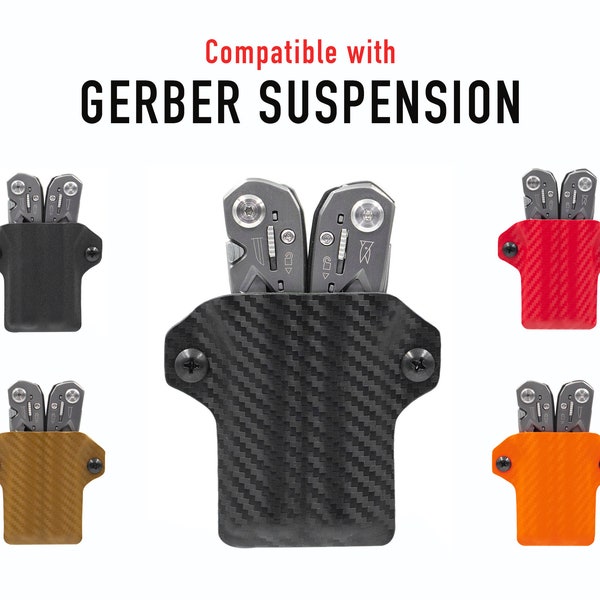 Clip & Carry Kydex Multitool Sheath for Gerber SUSPENSION - Made in USA (Multi-tool not included) EDC Multi Tool Sheath Holder Holster Cover