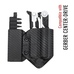 クリップ&キャリー Kydex マルチツールシース Gerber CENTER-DRIVE 用 ビットサイドカー付き - 米国製 (マルチツールは付属しません) EDC シース ホルダー ホルスター