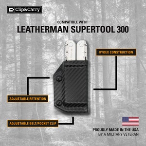 Clip & Carry Kydex Multitool Sheath For LEATHERMAN Surge - Made In USA Multi Tool Not Included Edc Multi Tool Sheath Holder Holster Cover Diamond Plate - Foto 2