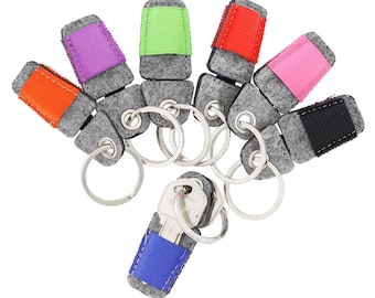 Minimalist Felt Key Kuff Key Holder Ring - Eco-friendly, Compact Key Organizer - Holds 6 Keys -chain ring-PINK ONLY Available