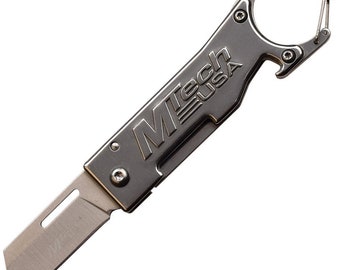 Mtech Framelock Gray , clip carabiner knife