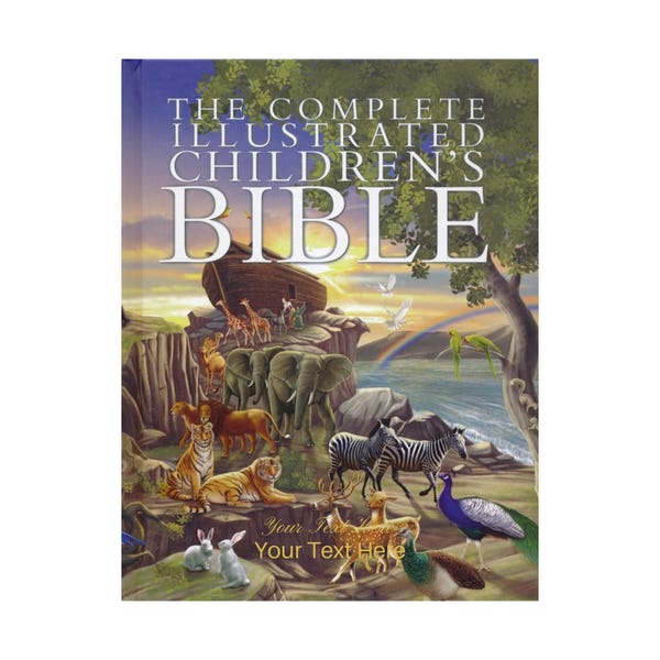 Texto personalizado Tu nombre La Biblia infantil ilustrada completa Regalo personalizado para bautizos Cumpleaños Celebraciones Días festivos