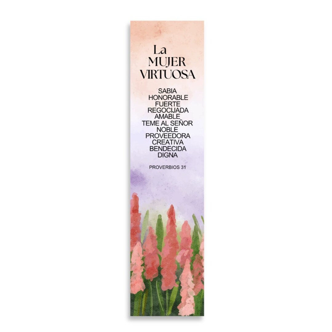 Spanish Christian 8X2 Bookmark for Women Gift for Virtuous Woman - Etsy