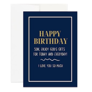 Christian Birthday Card for Son, Card Christian Birthday Card, Christian Gift for Son Birthday